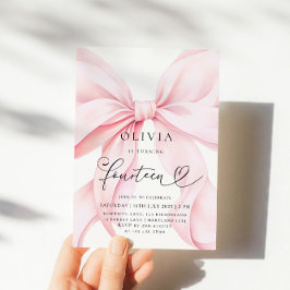 Invitación Fiesta de cumpleaños 14 de Pink Bow