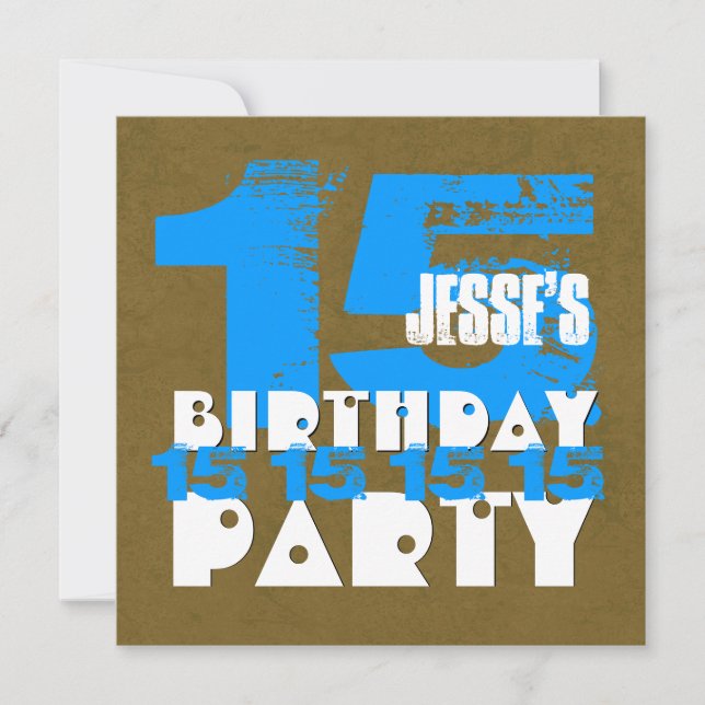 Invitación Fiesta de cumpleaños 15 años Grunge Z15A (Anverso)