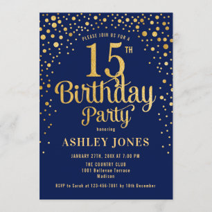 Invitación Fiesta de cumpleaños 15 - Marina y Oro