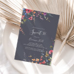 Invitación Fiesta de cumpleaños 16 Blue Wild Sweet<br><div class="desc">Esta clásica invitación azul y dulce de 16 cumpleaños es perfecta para una celebración rústica de cumpleaños. El diseño se compone de flores silvestres amarillas,  violetas y blancas con follaje en un fondo de color rosa y verde.</div>