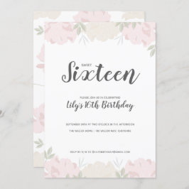 Invitación Fiesta de cumpleaños 16 de los pueblos rosados y c