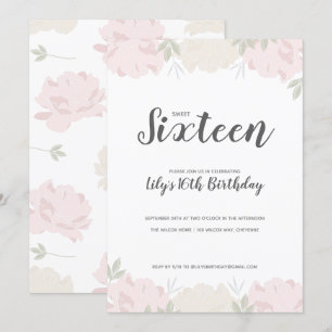 Invitación Fiesta de cumpleaños 16 de los pueblos rosados y c