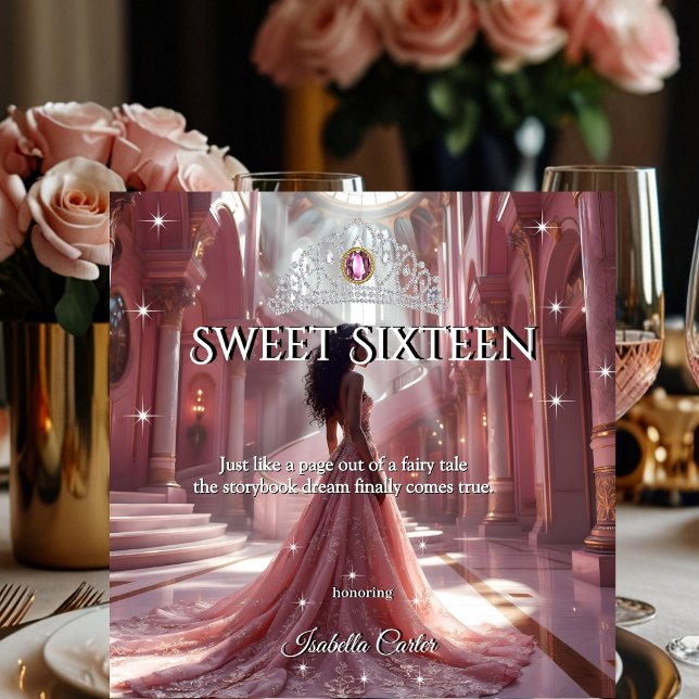 Invitación Fiesta de Cumpleaños 16 de Princesa Étnica Rosa (Subido por el creador)