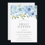 Invitación Fiesta de cumpleaños 16 de Sky Blue Flowers<br><div class="desc">Invitación a fiesta de cumpleaños de Sky Blue Flowers 16 Ver colección de coincidencias en Nicho y tienda Nest</div>