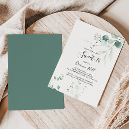 Invitación Fiesta de cumpleaños 16 del Eucalipto Verde de Ver