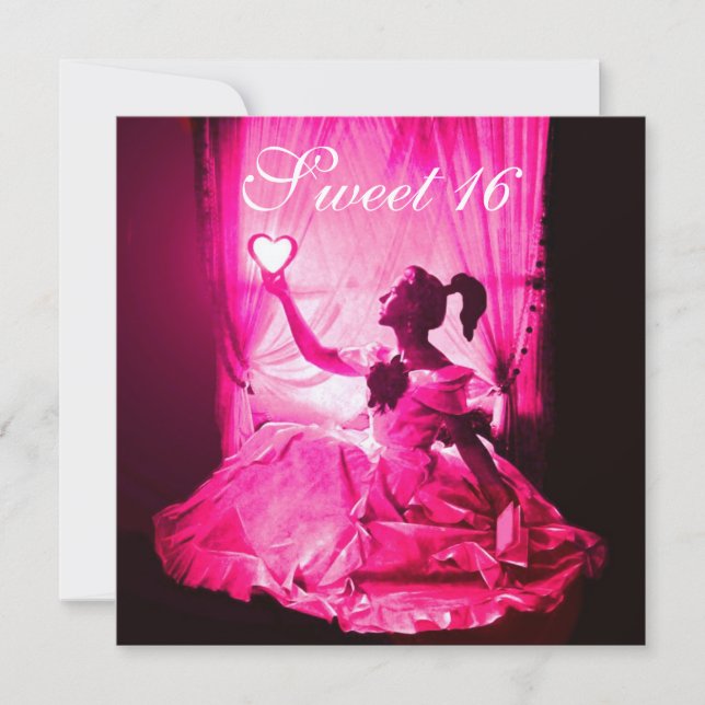 INVITACIÓN FIESTA DE CUMPLEAÑOS 16 DULCE,DAMASCA NEGRA DE FUC (Anverso)