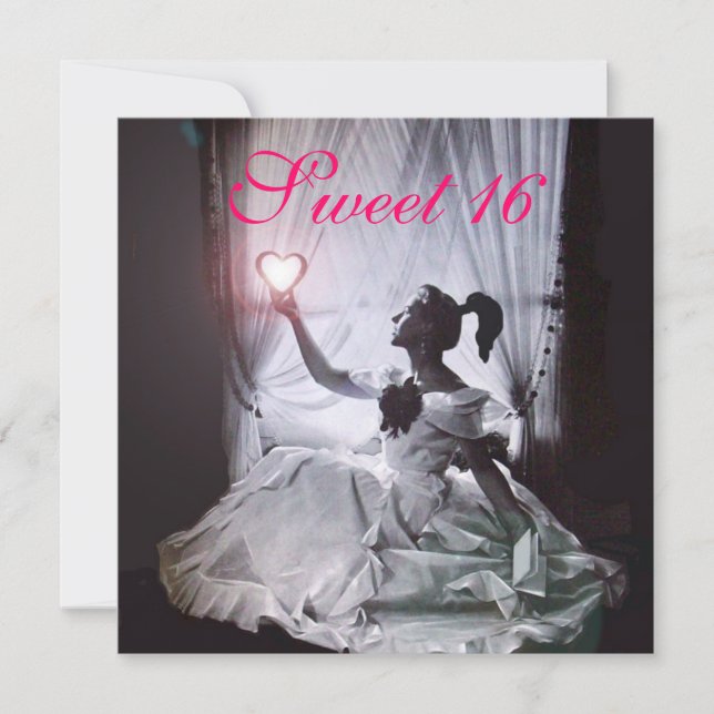 INVITACIÓN FIESTA DE CUMPLEAÑOS 16 DULCE,DAMASCA NEGRA DE FUC (Anverso)