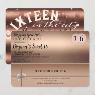 Invitación Fiesta de Cumpleaños 16 Dulce Limusina Ciudad Comp