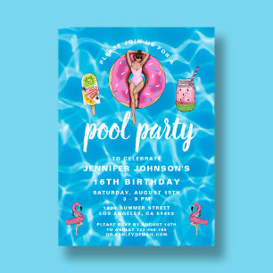 Invitación  Fiesta de Cumpleaños 16 en la Piscina de Verano R