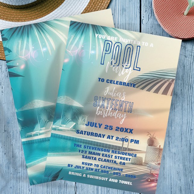 Invitación Fiesta de Cumpleaños 16 en Piscina Tropical Atarde (Subido por el creador)