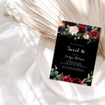 Invitación Fiesta de cumpleaños 16 Rustic Black Botanical Swe<br><div class="desc">Esta rústica invitación botánica dulce de 16 años es perfecta para un cumpleaños clásico. El diseño se caracteriza por un radiante de color burdeos,  rojo,  marino,  azul y rubor y unas bonitas flores pintadas a mano con un fondo negro que inspiran la belleza natural.</div>