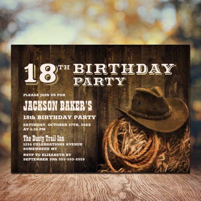 Invitación Fiesta de cumpleaños 18º del Oeste de la Madera Rú (Subido por el creador)