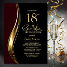 Fiesta de Cumpleaños 18 de Black Gold Burgundy