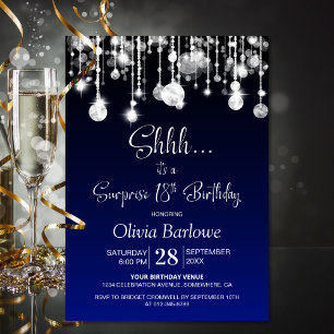 Invitación Fiesta de cumpleaños 18 de Blue Surprise