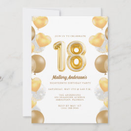 Invitación Fiesta de cumpleaños 18 de los Globos de Oro