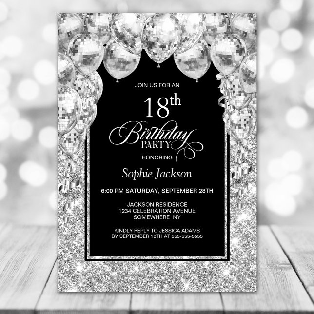 Invitación Fiesta de cumpleaños 18 de los Globos de Plata (Subido por el creador)