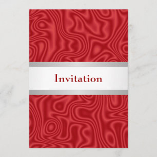 Invitación Fiesta de cumpleaños 18 de Red Faux Silk White Sil