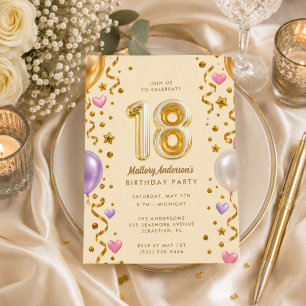 Invitación Fiesta de cumpleaños 18 Glamour Girl