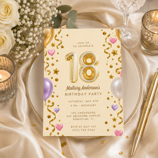 Invitación Fiesta de cumpleaños 18 Glamour Girl