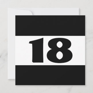 Invitación Fiesta de cumpleaños 18 W853 blanco y negro modern