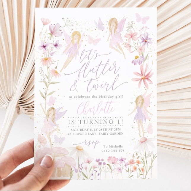 Invitación Fiesta de cumpleaños 1.ᵉʳ lechón Flutter y Twirl (Subido por el creador)