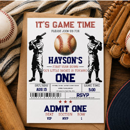 Invitación Fiesta de Cumpleaños 1er Año de Béisbol Primer Añ