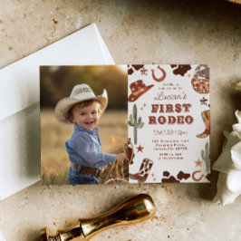 Invitación Fiesta de cumpleaños 1er Rodeo del oeste salvaje