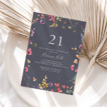Invitación Fiesta de cumpleaños 21ª Floral azul silvestre<br><div class="desc">Esta clásica invitación a la fiesta de cumpleaños 21,  floral y salvaje,  es perfecta para una celebración rústica de cumpleaños. El diseño se compone de flores silvestres amarillas,  violetas y blancas con follaje en un fondo de color rosa y verde.</div>