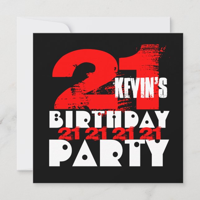 Invitación Fiesta de cumpleaños 21 años de edad VV14 (Anverso)