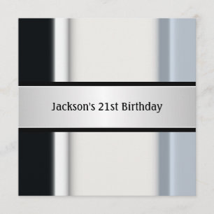 Invitación Fiesta de cumpleaños 21 azul blanco masculino