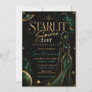 Invitación Fiesta de cumpleaños 21 bajo las estrellas
