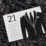 Invitación Fiesta de cumpleaños 21 Black Suit & Tie<br><div class="desc">Black Suit & Tie 21st Birthday Party Invitation Ver colección coincidente en Nest Store y Nest Muchas gracias</div>