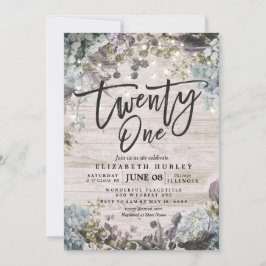 Invitación Fiesta de cumpleaños 21 Cadena floral ilumina made