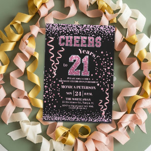Invitación Fiesta de cumpleaños 21 con piedras de estrás con