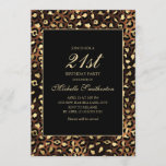 Invitación Fiesta de cumpleaños 21 de Bronze Gold Black Leopa<br><div class="desc">Elegante y elegante bronce,  dorado,  y leopardo negro/cheetah imprimen 21ª invitación de fiesta de cumpleaños para las mujeres. El texto es personalizable,  así que háganlo suyo. Póngase en contacto con nosotros para obtener ayuda sobre la personalización o para solicitar productos coincidentes.</div>