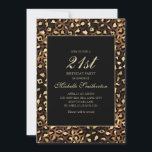 Invitación Fiesta de cumpleaños 21 de Bronze Gold Black Leopa<br><div class="desc">Elegante y elegante bronce,  dorado,  y leopardo negro/cheetah imprimen 21ª invitación de fiesta de cumpleaños para las mujeres. El texto es personalizable,  así que háganlo suyo. Póngase en contacto con nosotros para obtener ayuda sobre la personalización o para solicitar productos coincidentes.</div>
