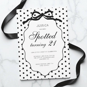 Invitación Fiesta de Cumpleaños 21 de Chic Polka Dot Spotted