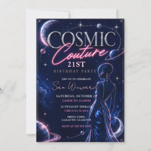 Invitación Fiesta de Cumpleaños 21 de Cosmic Couture