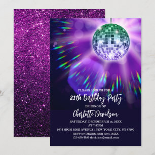 Invitación Fiesta de cumpleaños 21 de Disco