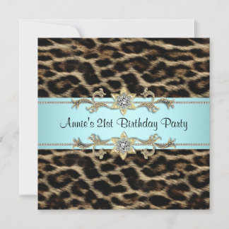 Invitación Fiesta de cumpleaños 21 de la mujer leopardo