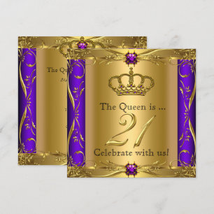 Invitación Fiesta de cumpleaños 21 de la reina princesa Regal