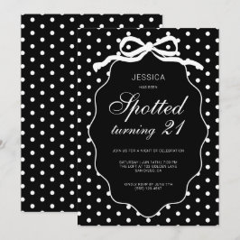 Invitación Fiesta de cumpleaños 21 de Polka Dot Chic Spotted