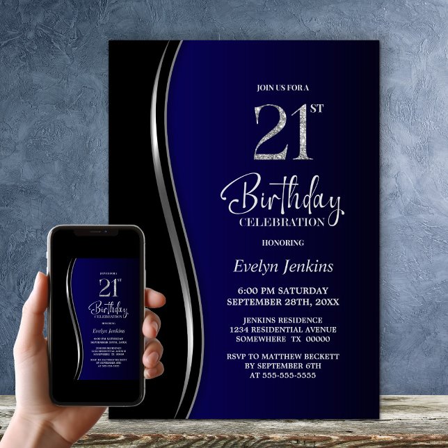 Invitación Fiesta de cumpleaños 21 del Black Blue (Subido por el creador)