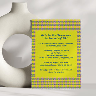 Invitación Fiesta de cumpleaños 21 divertida con cuadros de n