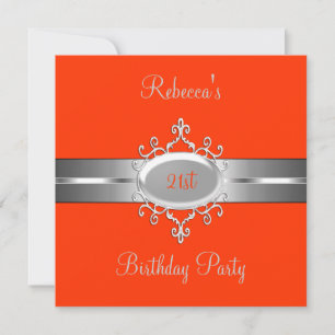 Invitación Fiesta de Cumpleaños 21 Elegante Joyas Plata Naran