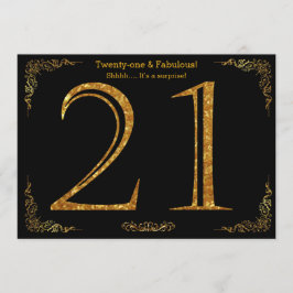 Invitación fiesta de cumpleaños 21,Estílico Gatsby,purpurina 