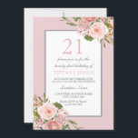 Invitación Fiesta de cumpleaños 21 invitan a hermosos Chicas<br><div class="desc">Fiesta de cumpleaños número 21 Invitado a Chicas de flores espléndidas ver colección de coincidencias en la tienda</div>