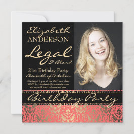 Invitación Fiesta de cumpleaños 21 legal y rubio