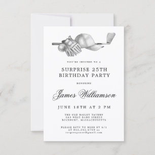 Invitación Fiesta de cumpleaños 25 sorpresa tema de golf