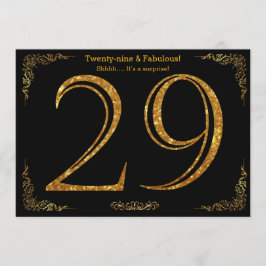 Invitación Fiesta de cumpleaños 29,Estílico Gatsby,purpurina 